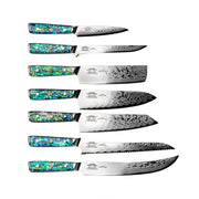 CHEF SUPPLY CO Kitchen Knives Sea Creature Series 18cm - 7 inch Nakiri Vegetable Knife. 45 Layer Damascus, Resin Handle & Sheath