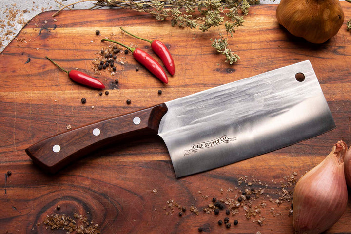 CHEF SUPPLY CO Kitchen Knives The Chicken Chaser Red - 17cm 6.5 inch Mid Size Mid Duty Cleaver Knife