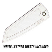 CHEF SUPPLY CO Meatstock Limited Edition 21cm Kiritsuke Knife with White Leather Sheath