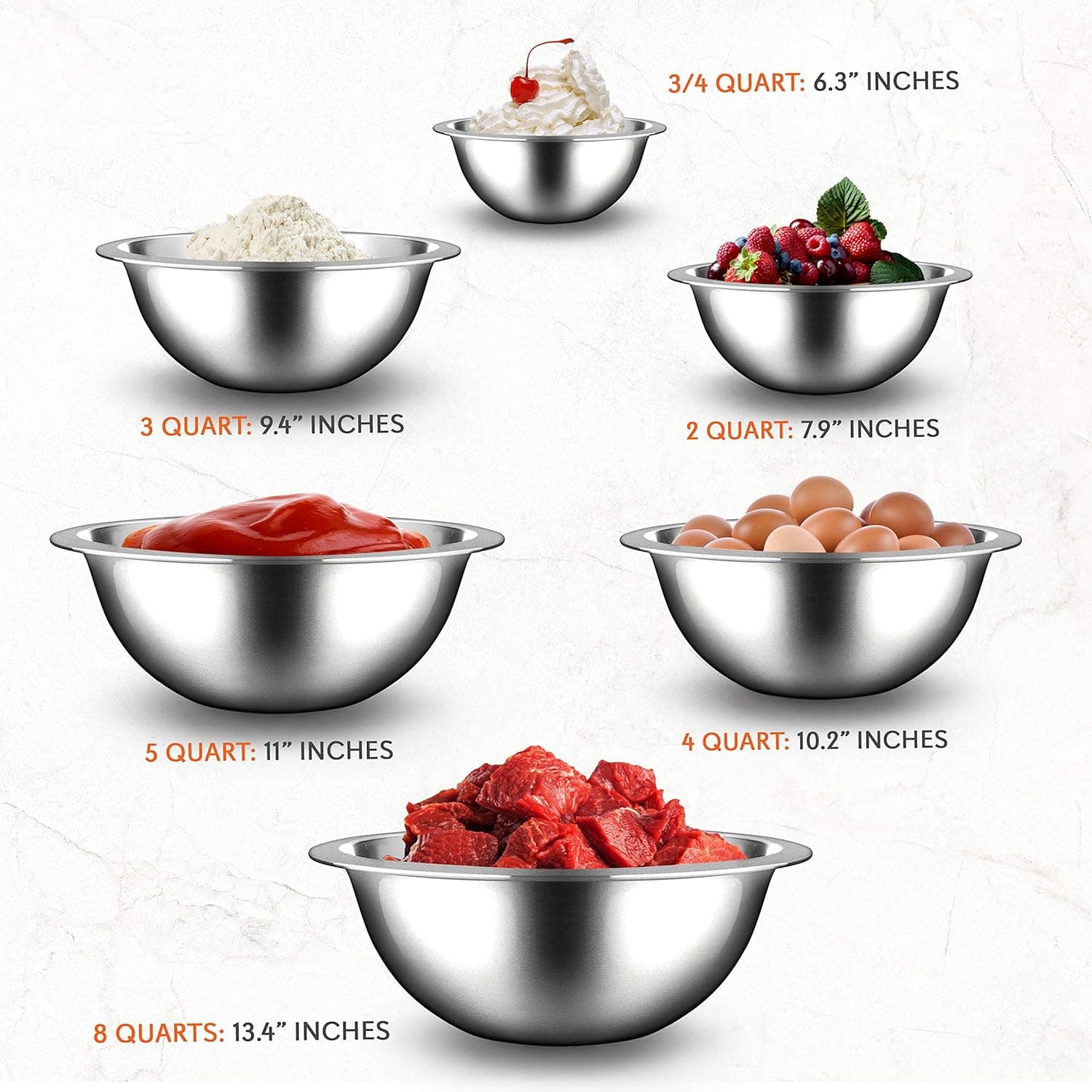 Chef Supply Co Mixing Bowls Set Mixing Bowls 6 Pcs