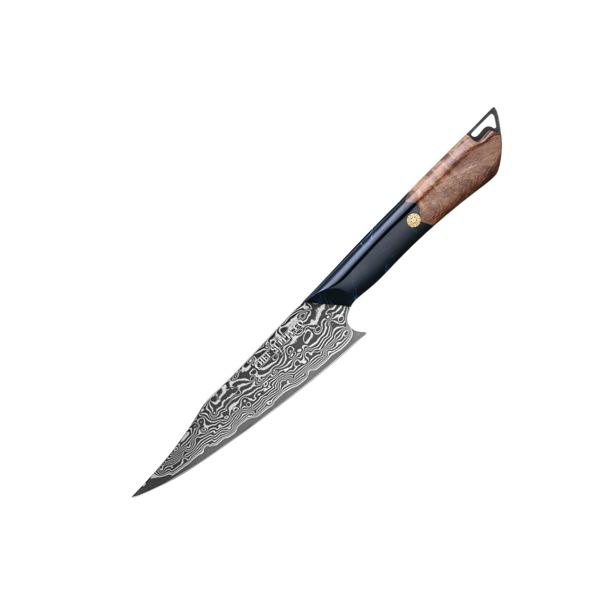 CHEF SUPPLY CO Night Train Series 5” Utility Knife - 67 Layer Damascus VG10 Steel