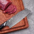 CHEF SUPPLY CO Night Train Series 7” Nakiri Knife - 67 Layer Damascus VG10 Steel