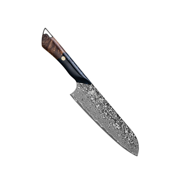 CHEF SUPPLY CO Night Train Series 7” Santoku Knife - 67 Layer Damascus VG10 Steel
