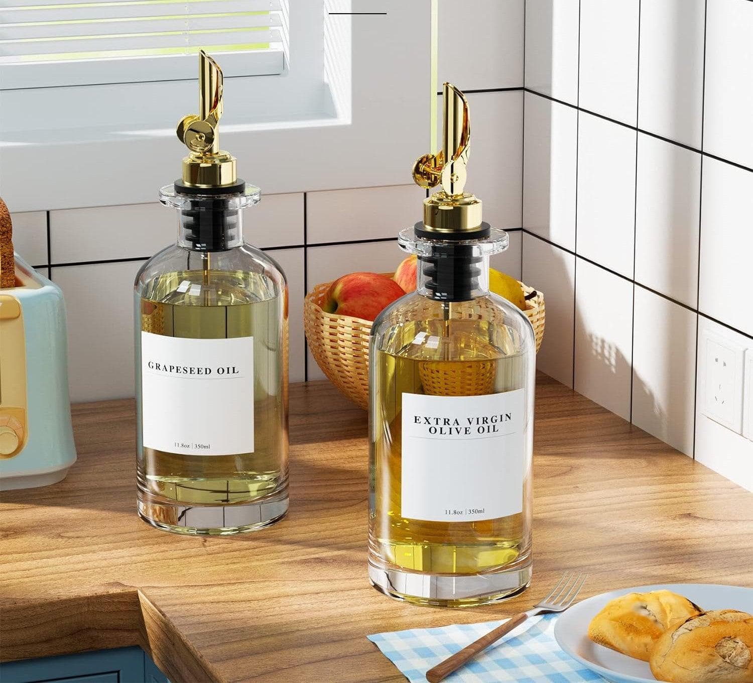 Chef Supply Co Oil Dispenser Bottle Glass Bottle 4Pack