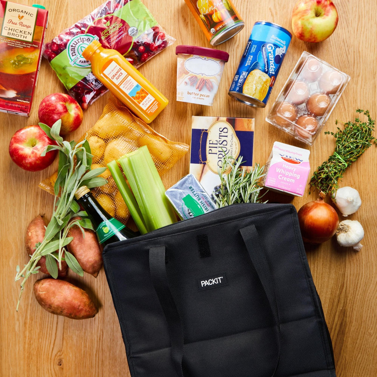 CHEF SUPPLY CO PackIt Freezable Grocery Tote Bag Black