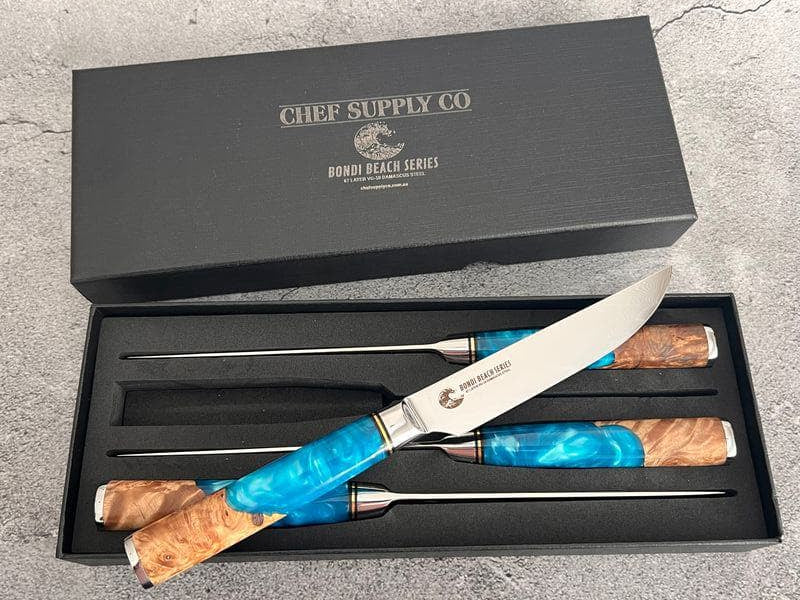 CHEF SUPPLY CO Sea Creature Series Damascus Steak Knife Set of 4 – Open Box Special