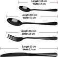 Chef Supply Co Silverware Black Stainless Steel Silverware 24 Pcs