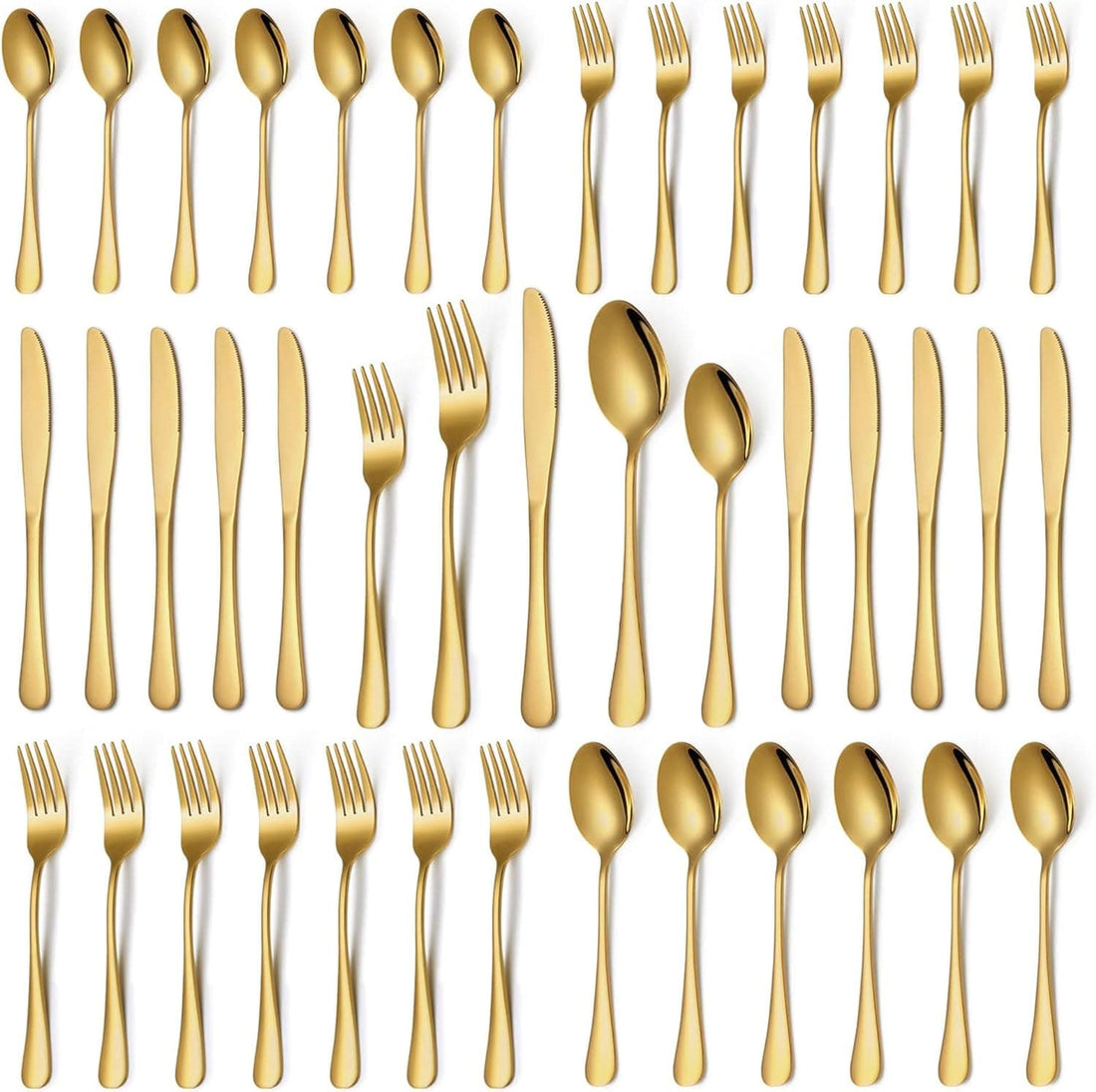 Chef Supply Co Silverware Gold Silverware Set 40 Pcs