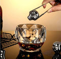 CHEF SUPPLY CO Skull Whisky Glass, Cold Stone & Tongs Gift Set