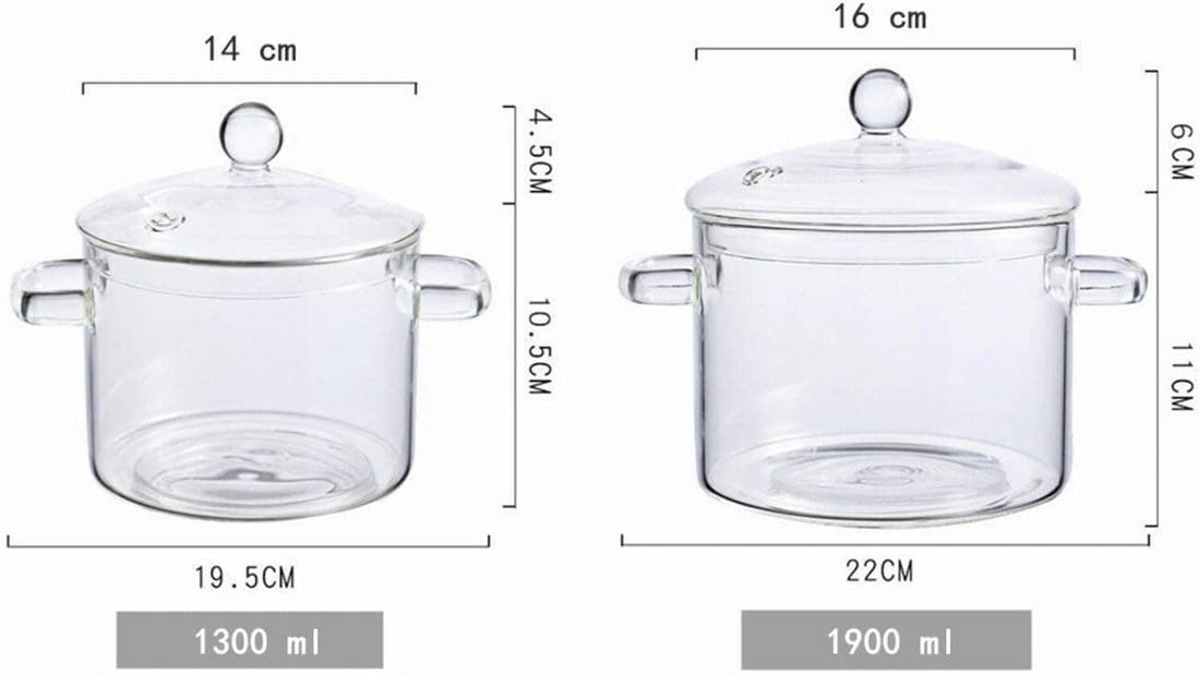 Chef Supply Co Stockpot Glass Cookware 1900ml