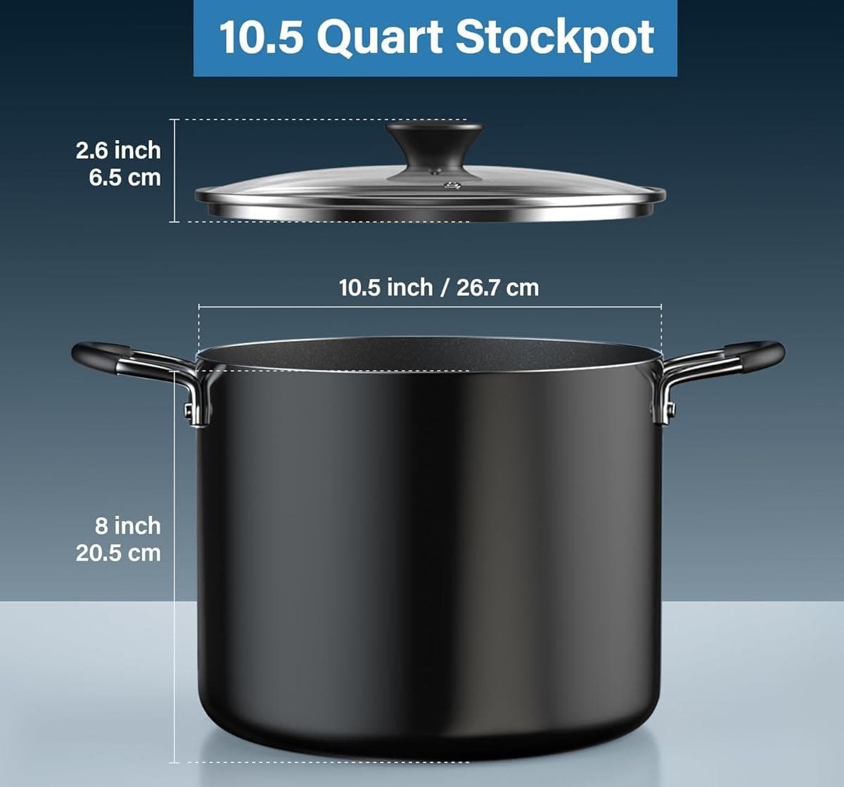 Chef Supply Co Stockpot Stockpot with Lid 10.5Qt