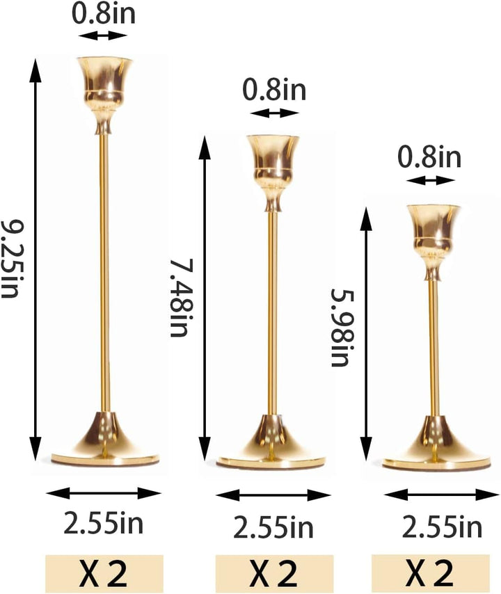 Chef Supply Co Table Mats Gold Candlestick Holders Set of 6