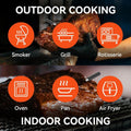 CHEF SUPPLY CO Thermometers Bluetooth Meat Thermometer with 4 Probes, Rechargeable, with Remote Control & Alarm for iOS or Android