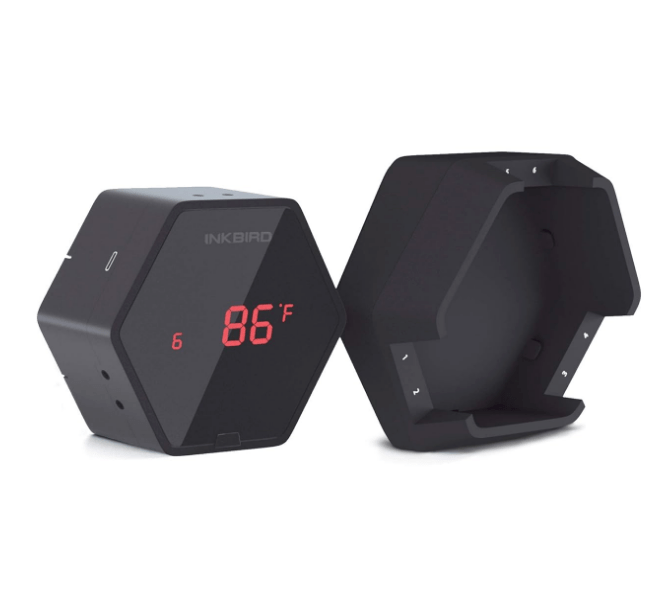 CHEF SUPPLY CO Thermometers Bluetooth Meat Thermometer with 6 Probes, Rechargeable, with Remote Control & Alarm includes iOS or Android App.