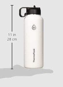 Chef Supply Co Vacuum Bottle Flask with Chug and Straw Lid 40oz
