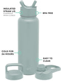 Chef Supply Co Water Bottle Water Bottle with Straw, Handle, and Chug 40oz