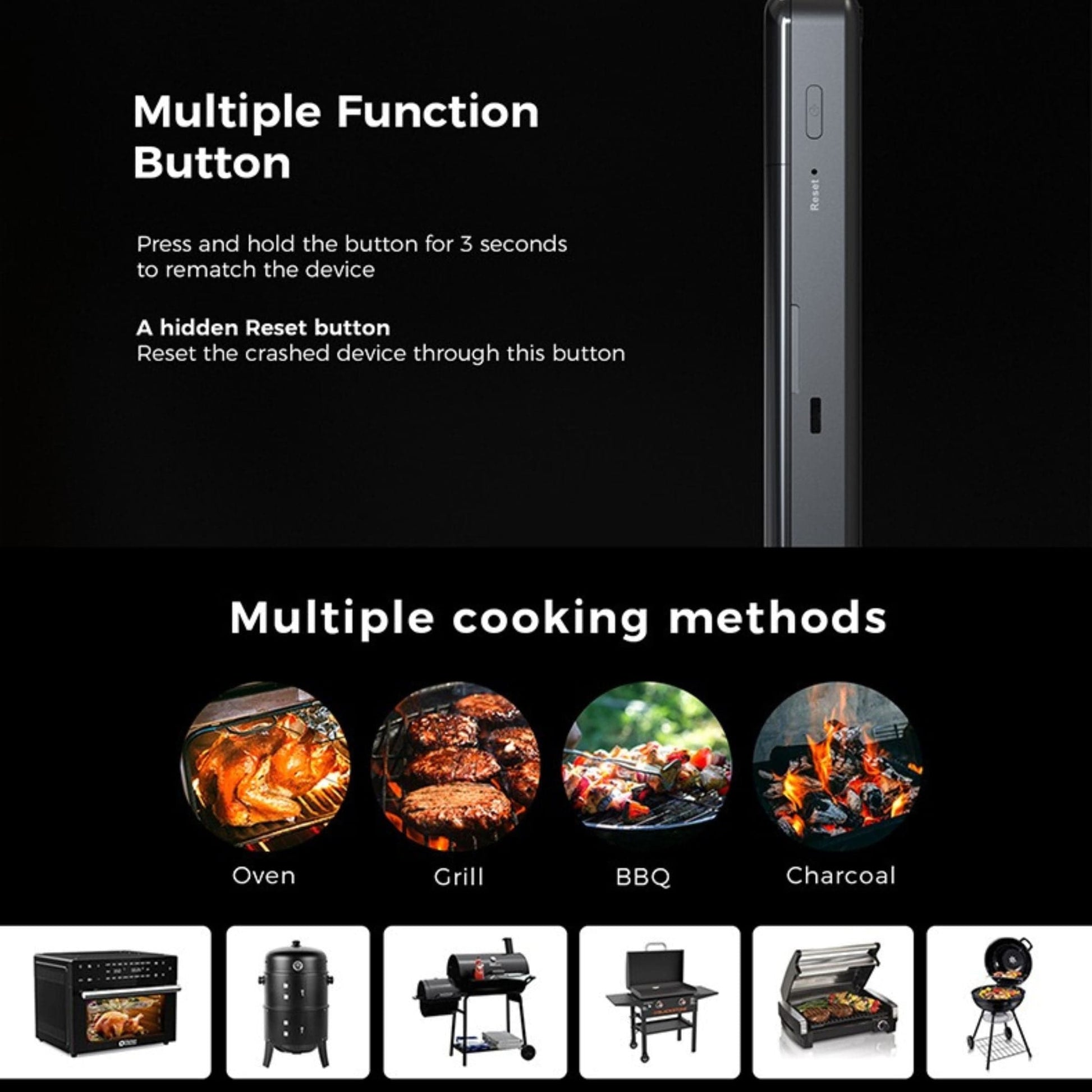 CHEF SUPPLY CO Wireless Meat Thermometer - 820ft Long Range Bluetooth