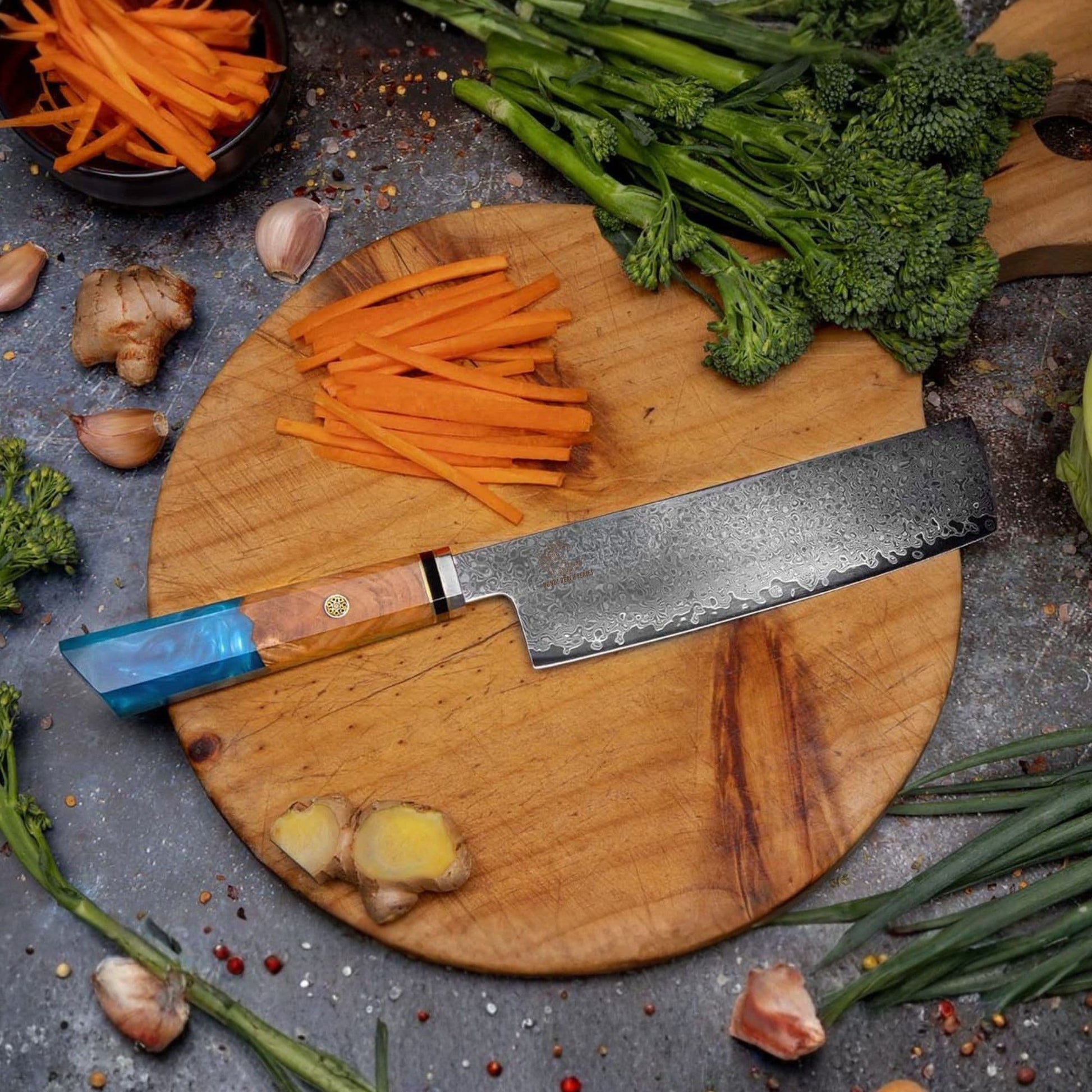 CSC BRANDED Kitchen Knives Bondi Beach Series 17.5 cm - 7 inch Nakiri Vegetable Knife