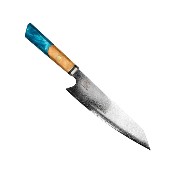 CSC BRANDED Kitchen Knives Bondi Beach Series 20 cm - 8 inch Damascus Chef Knife with Resin and Wood Burl Handle
