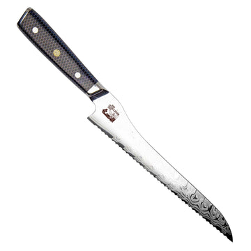 CSC BRANDED Kitchen Knives Dark Tessellation Series 25.5 cm - 9.75 inch 45 Layer AUS-10 Damascus Bread Knife