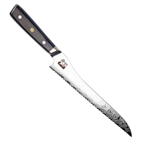 CSC BRANDED Kitchen Knives Dark Tessellation Series 25.5 cm - 9.75 inch 45 Layer AUS-10 Damascus Bread Knife