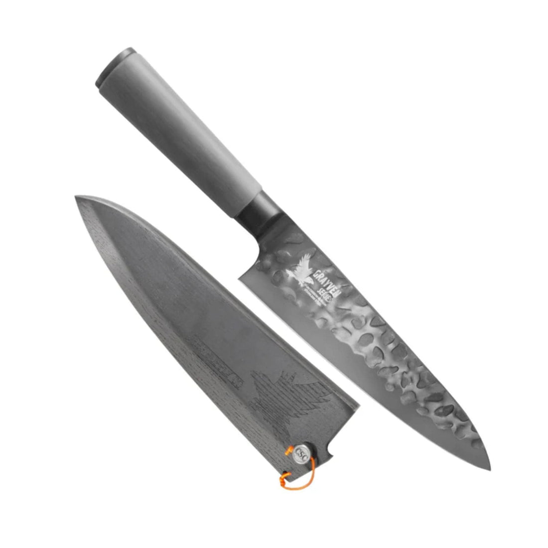 CSC BRANDED Kitchen Knives Grayven Chef Knife - 20 cm - 8” - German Stainless Steel with Wooden Sheath