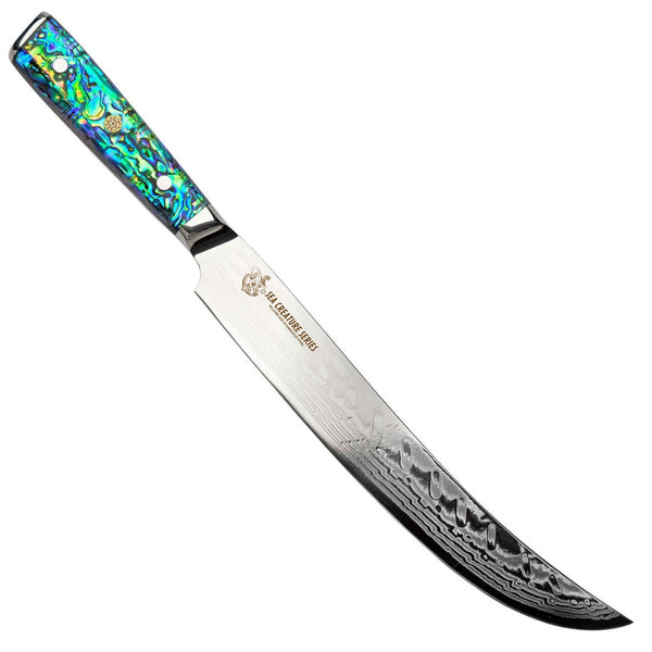 CSC BRANDED Kitchen Knives Sea Creature Series 25.5 cm - 9.75 inch 45 Layer AUS-10 Damascus Slicing/Carving Knife