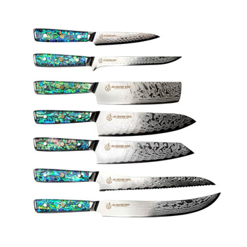 CSC BRANDED Kitchen Knives Sea Creature Series. 8.25" - 21 cm, 45 Layer AUS-10 Damascus Chef Knife, Resin Handle