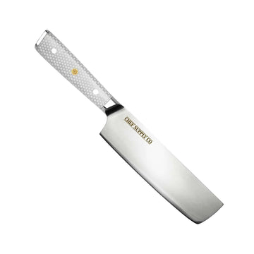 CSC BRANDED Kitchen Knives White Tessellation Series 17.5 cm - 7 inch Nakiri Vegetable Knife