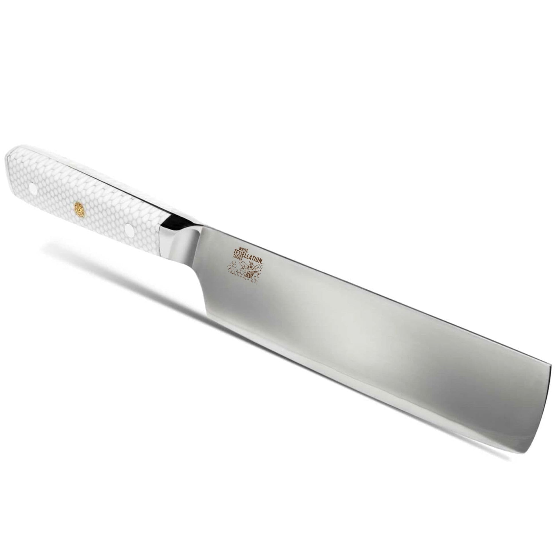 CSC BRANDED Kitchen Knives White Tessellation Series 17.5 cm - 7 inch Nakiri Vegetable Knife