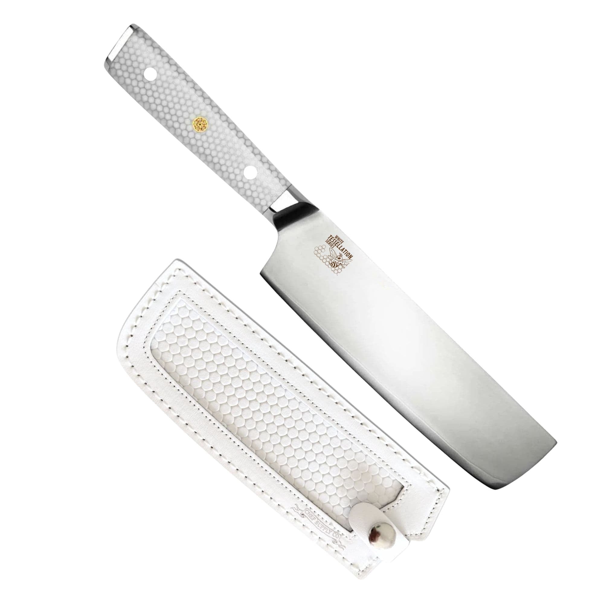 White Tessellation Series 17.5 cm - 7 inch Nakiri Vegetable Knife