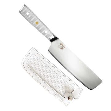 CSC BRANDED Kitchen Knives White Tessellation Series 17.5 cm - 7 inch Nakiri Vegetable Knife