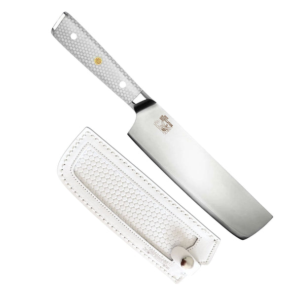 CSC BRANDED Kitchen Knives White Tessellation Series 17.5 cm - 7 inch Nakiri Vegetable Knife