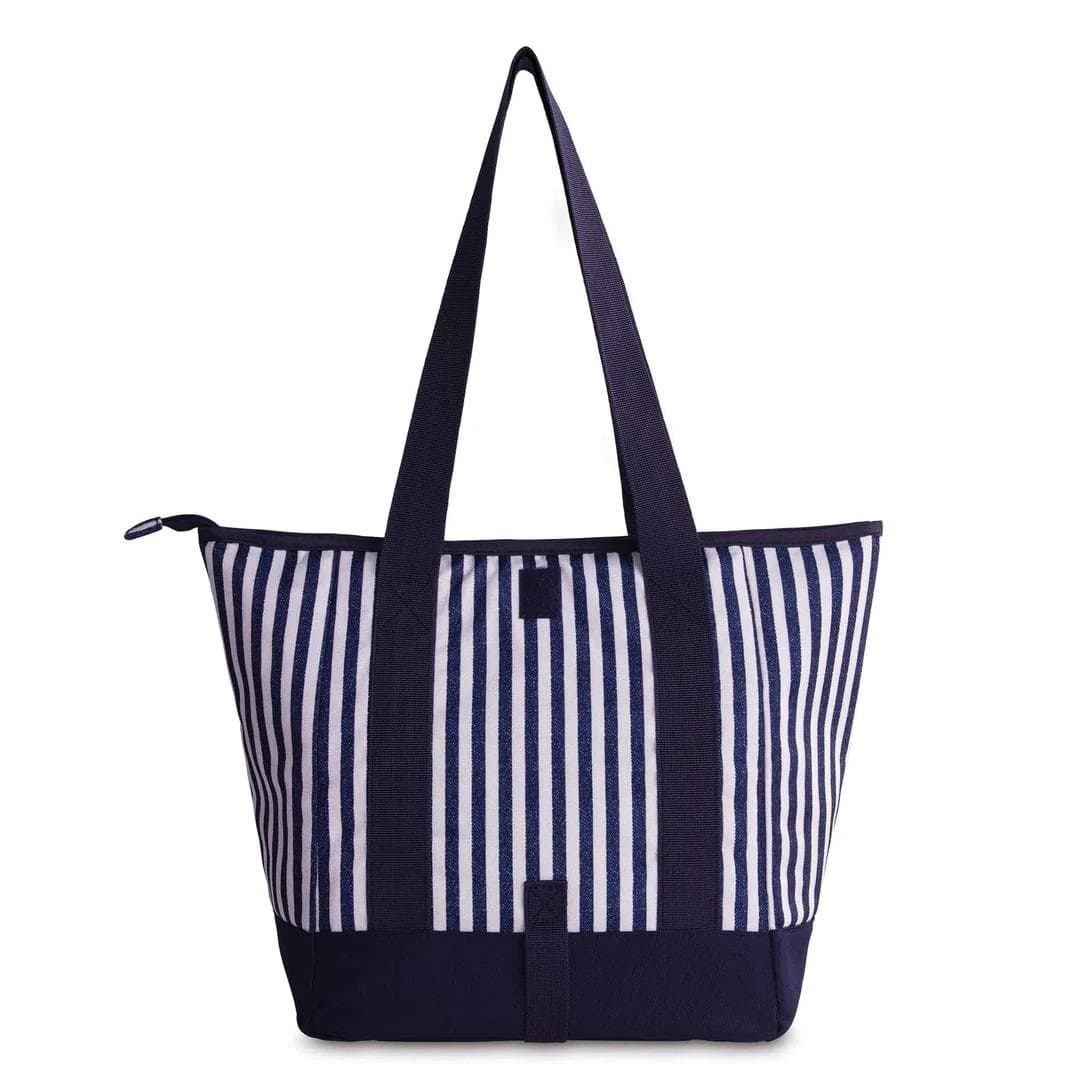 PackIt PackIt Freezable 12 Can Cooler Tote Bag - Blue Seaside Stripe