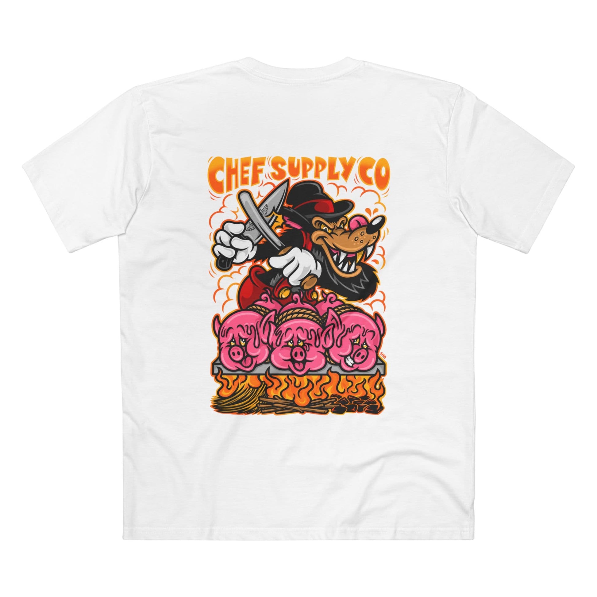 Printify T-Shirt White / XS Chef Supply Co - Piggys n Wolf Logo - AS Colour T-Shirt