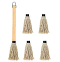 CHEF SUPPLY CO 45 cm - 18 Inch Basting Mop with Long Wood Handle and 4 Extra Replacement Heads