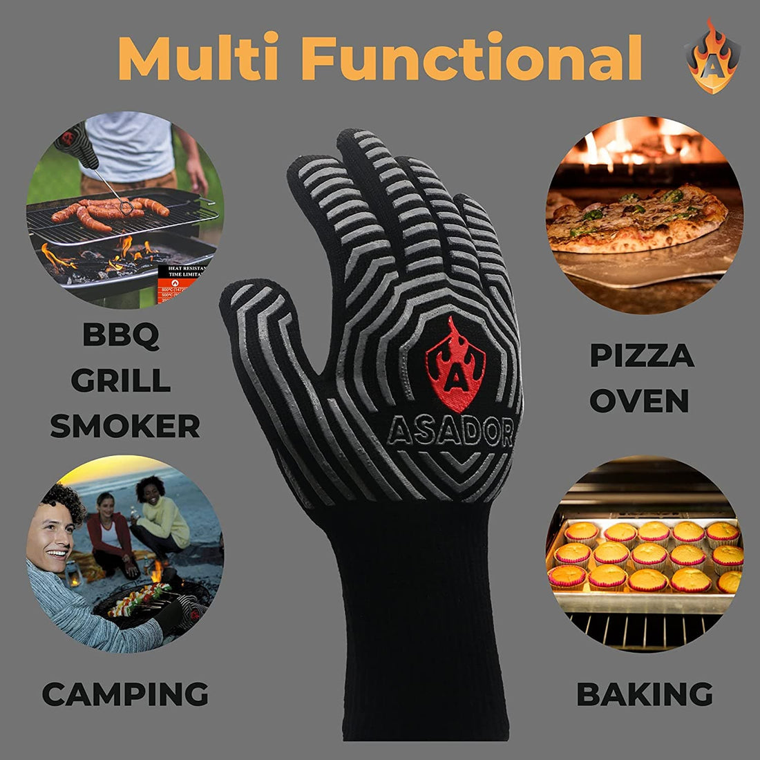 CHEF SUPPLY CO BBQ Grill Gloves with BONUS Meat Claws