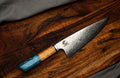 CHEF SUPPLY CO Bondi Beach Series 20cm - 8 inch Damascus Chef Knife with Resin and Would Burl Handle