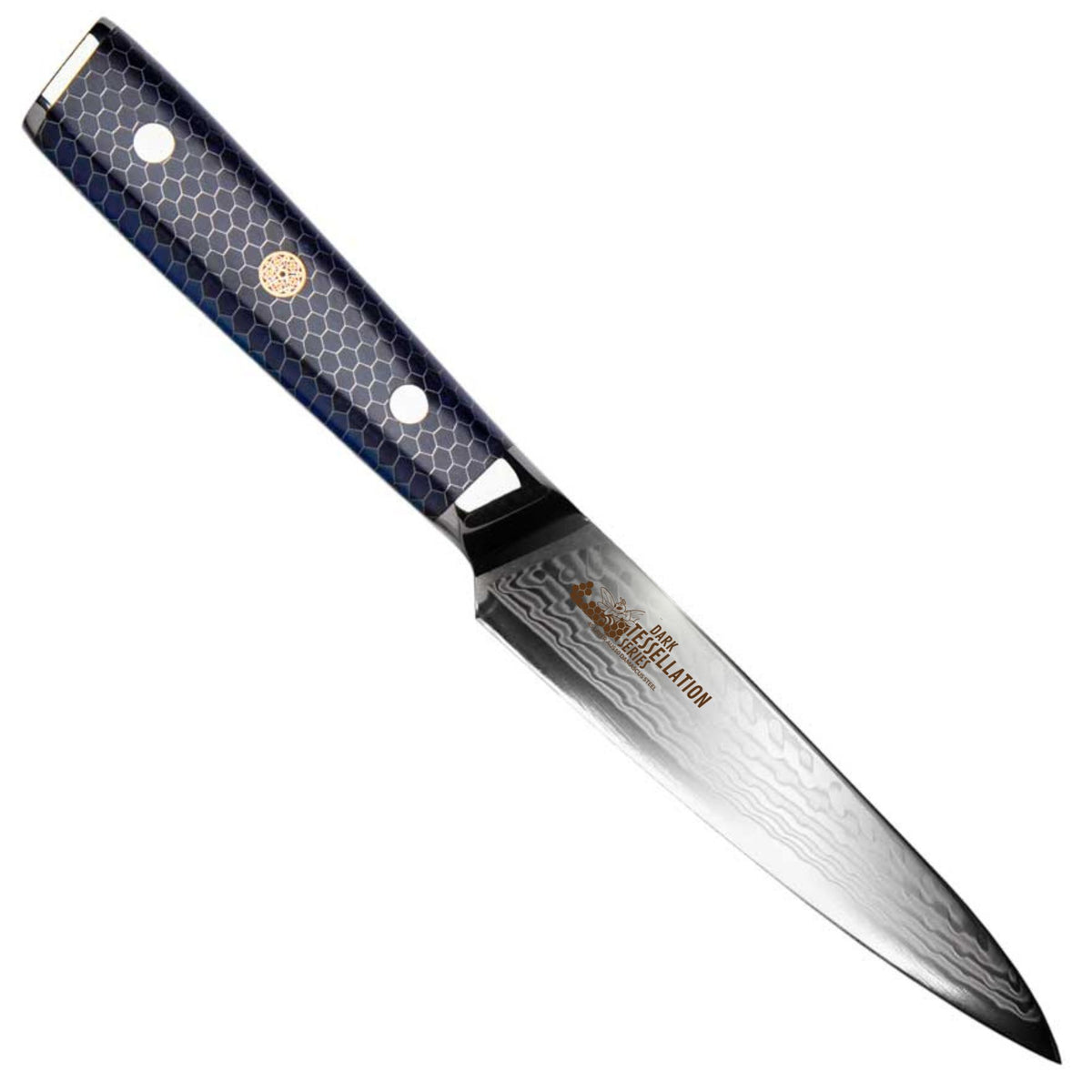 Chef Supply Co Dark Tessellation Series Damascus paring knife