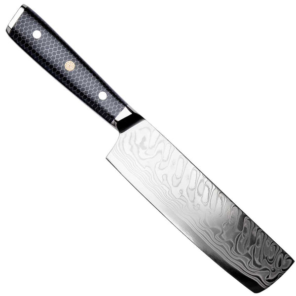 CHEF SUPPLY CO Dark Tessellation Series 18 cm/7 inch Damascus Nakiri Vegetable Knife