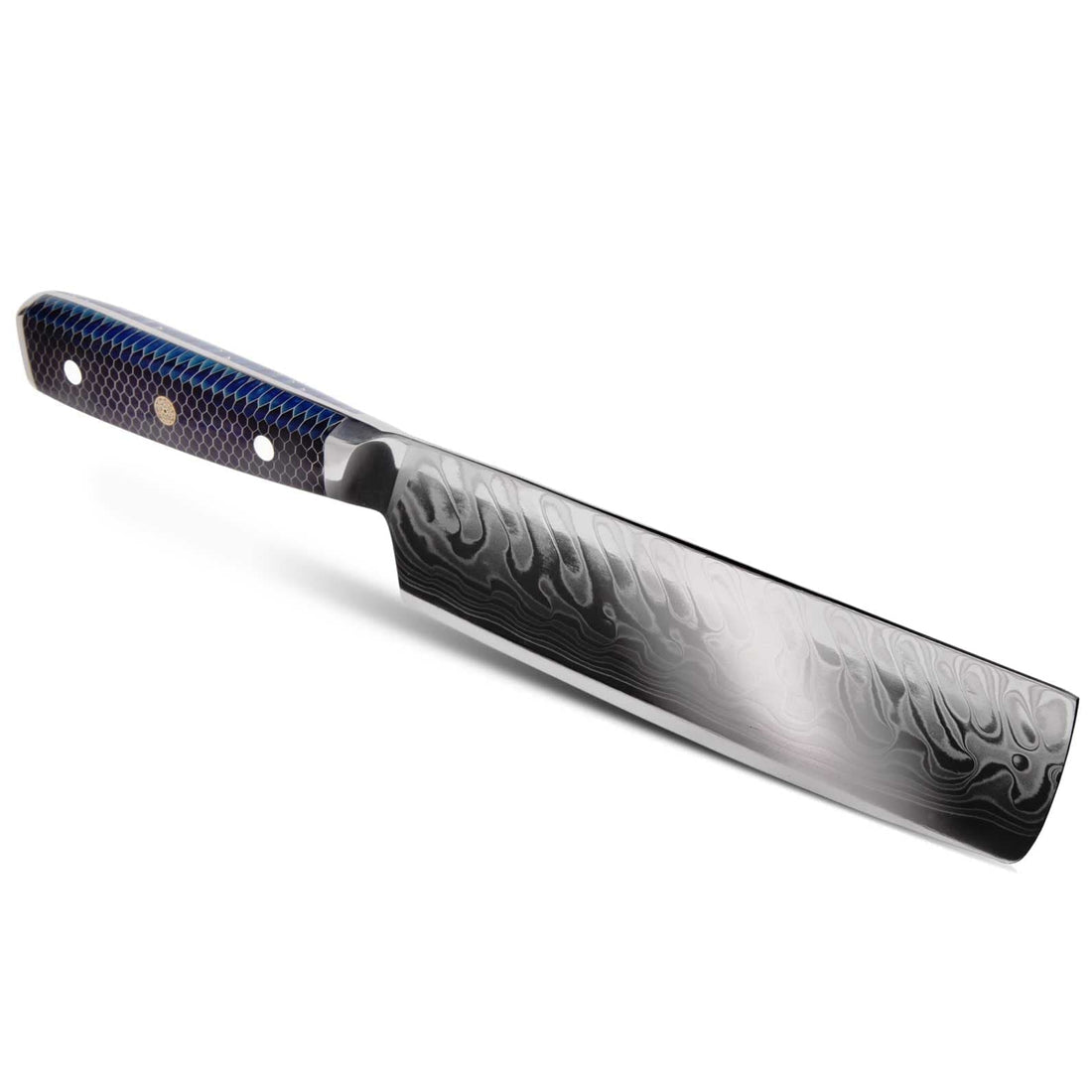 CHEF SUPPLY CO Kitchen Knives Dark Tessellation Series 18 cm - 7 inch AUS-10 Damascus Nakiri Vegetable Knife