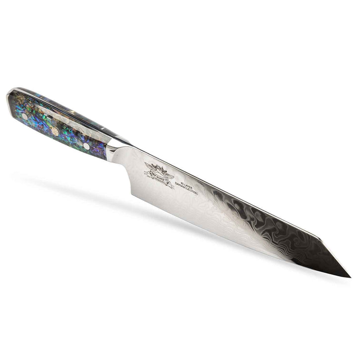 CHEF SUPPLY CO Kitchen Knives "Sea Creature" Series. 8.25"-21cm Kiritsuke Chef Knife. 45 Layer Damascus, Resin Handle & Sheath