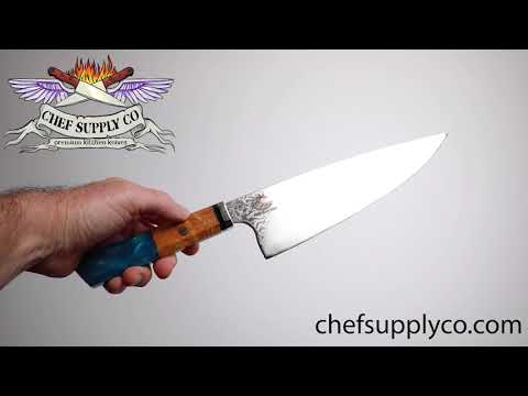 Bondi Beach Series 20cm - 8 inch Damascus Chef Knife with Resin and Wood Burl Handle