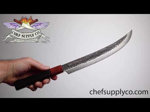 The Nikuya. 25 cm - 10 inch 67 Layer Damascus Slicing Knife with Hammer Finish