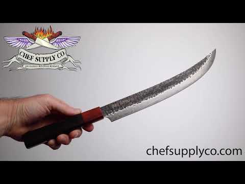 The Nikuya. Japanese Style 25cm - 10 inch 67 Layer Damascus Slicing Knife with Hammer Finish
